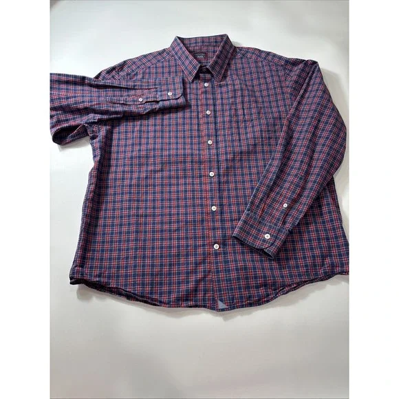 Untuckit Button Down Classic Red‎ And Blue Plaid  Men's Size XXL - Picture 3 of 5
